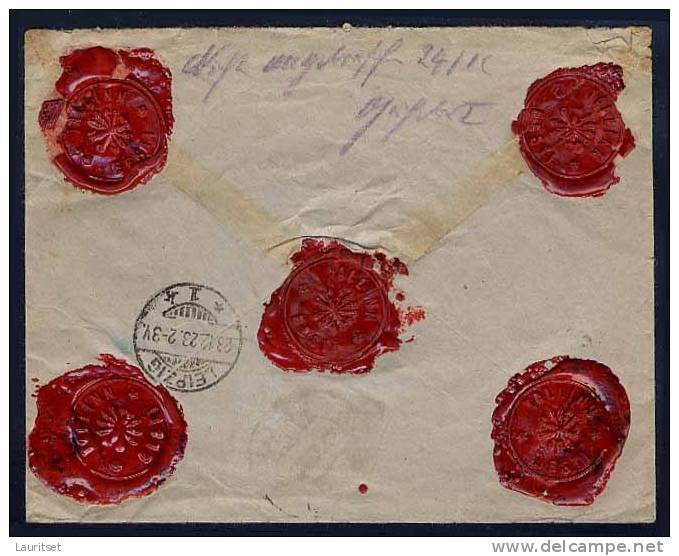 ESTLAND ESTONIA Estonie Registered Money Letter Sent 1923 Tallinn To Germany Leipzig Tallinn Post Office Wax Seals - Estonia