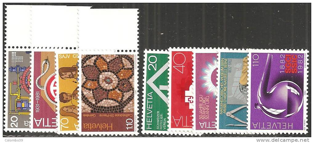 Svizzera 1981/82 Nuovo** - Yv.1135/38; 1143/47   Mi.1206/09; 1216/20 - Nuovi