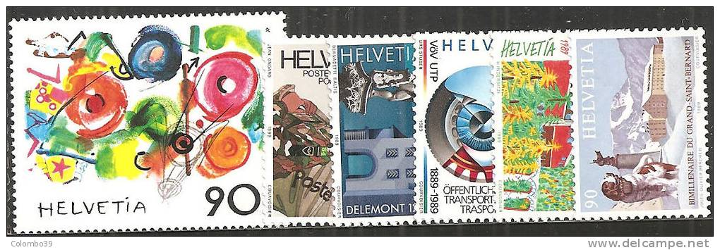 Svizzera 1988/89 Nuovo** - Yv.1308; 1314/18   Mi.1380; 1385/89 - Unused Stamps