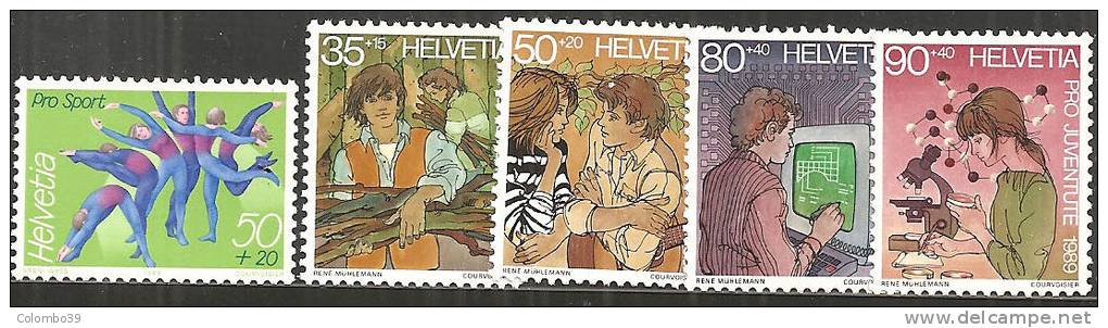 Svizzera 1989 Nuovo** - Yv.1332/36   Mi.1404/08 - Nuovi