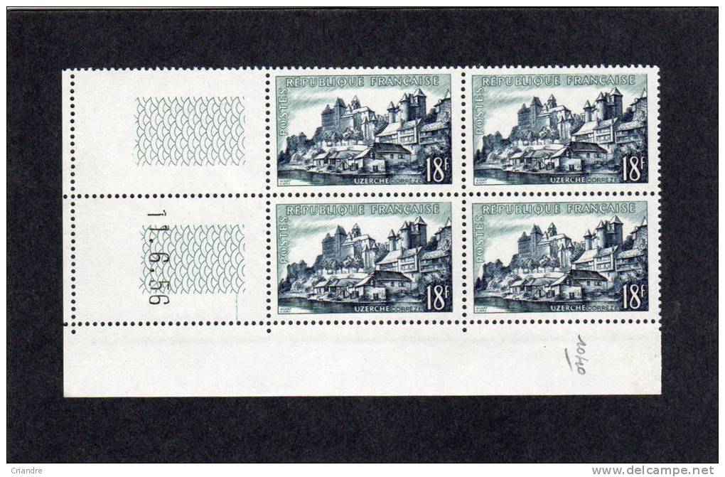 France :année 1956 Bloc De 4TP N° 1040** - 1950-1959