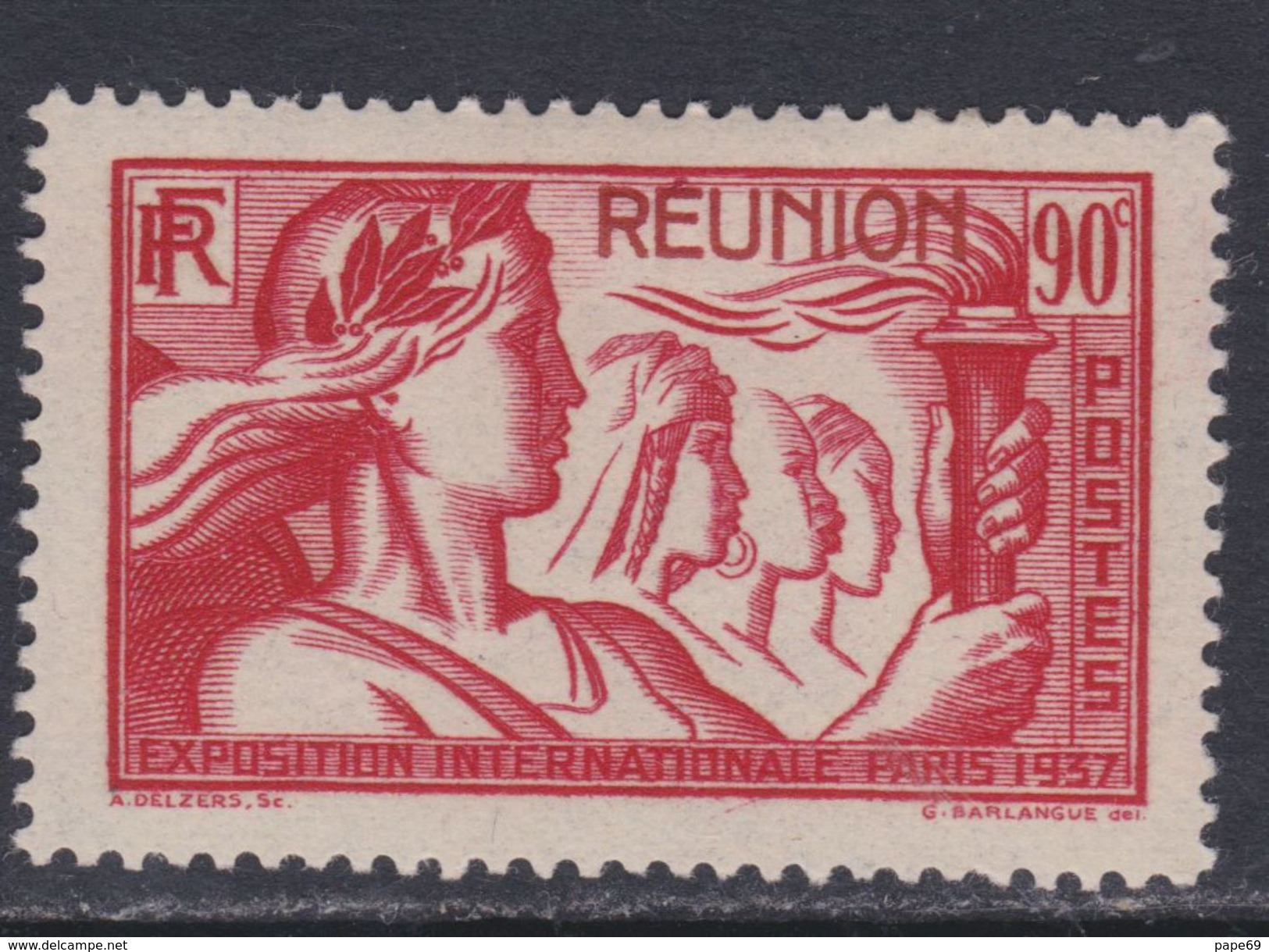 Réunion  N° 153  X  Exposition Internationale De Paris : 90 C. Rouge Trace De Charnière Sinon TB - Nuovi