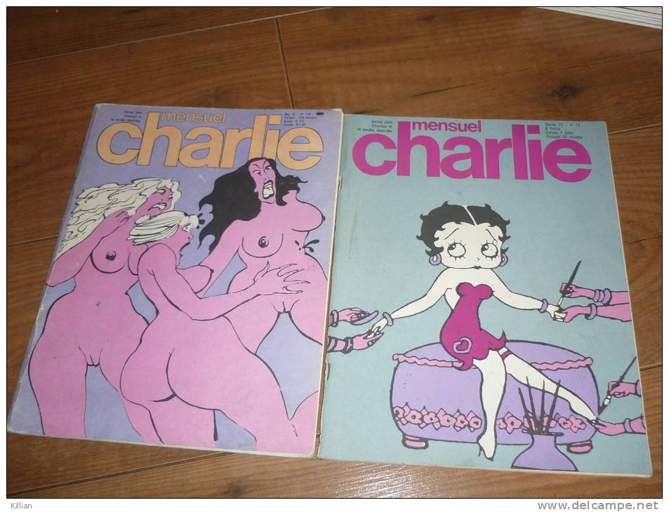 Lots De 2 Mensuel Charlie N°73 De 1975 Et N°124 De 1979 - A Suivre