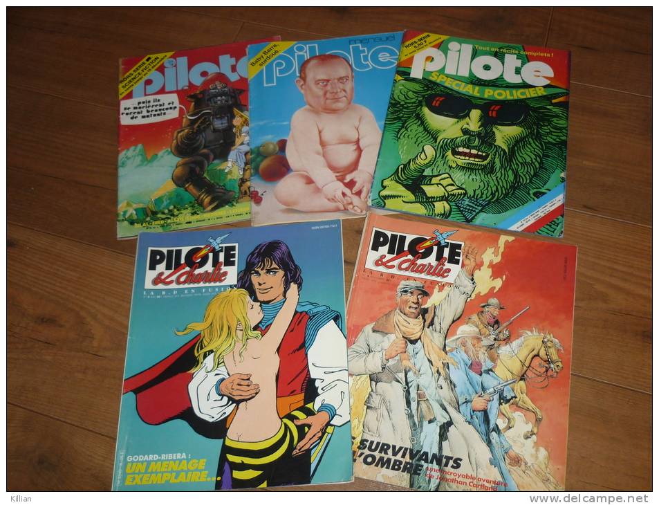 Lot De 5 Magazines Pilote 2 Hors Series N°28bis De 1976et N°53 Bis De1978 Un Pilote N°52de 1978et 2 Pilote N°3et 6 De 19 - Pilote