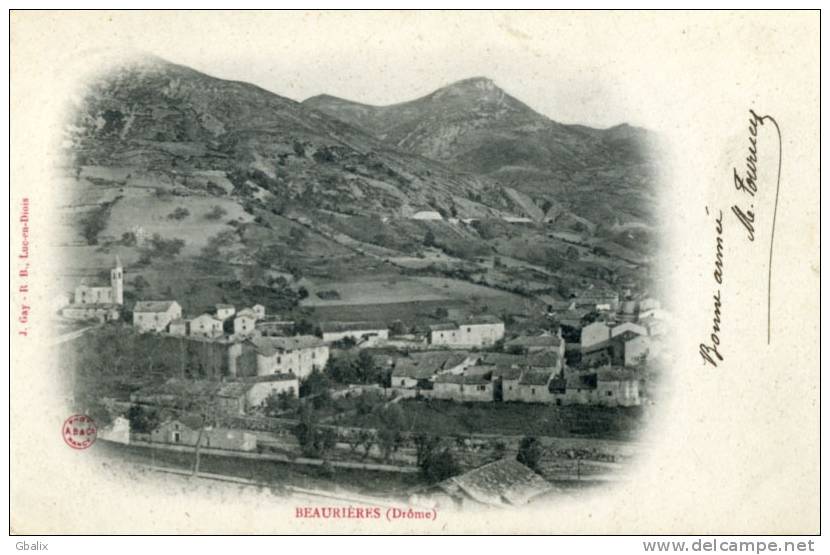 26 - BEAURIERES  (Drôme) -Vue Générale  Précurseur  ( Cachet Beaurières 1904) - Autres & Non Classés