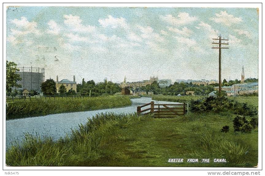 EXETER :  FROM THE CANAL / POSTMARK - LANCASTER / ADDRESS - CARNFORTH, YEALAND CONYERS - Exeter