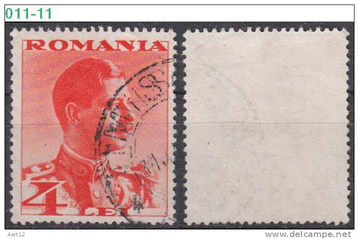 ROMANIA, 1934, King Carol II; Sc./Mi.  438 / 476 - Gebraucht