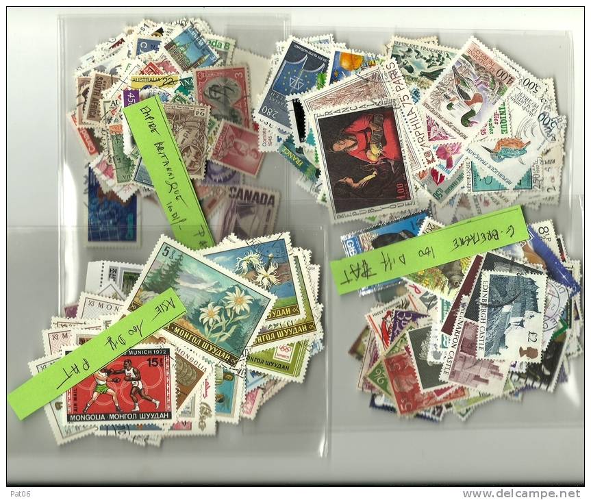 LOT DE 10 Pochette De TIMBRES EUROPE  ASIE - Lots & Kiloware (mixtures) - Min. 1000 Stamps