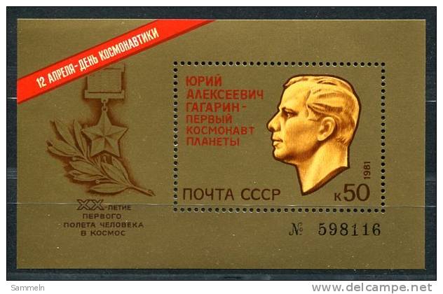 1275 - SOWJETUNION - Block 150, 15mal Postfrisch - JURI GAGARIN - USSR, 15 Ea Mnh Mini Sheets SPACE - Blocks & Sheetlets & Panes