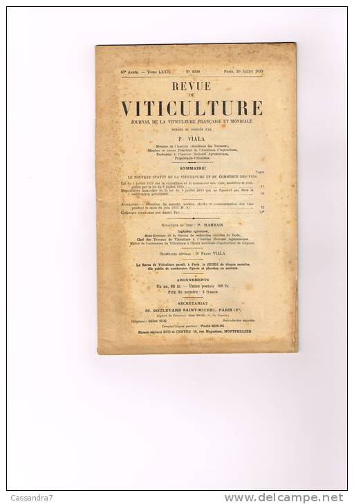 Agricole - Vin - Vigne - Revue De La Viticulture - De Super Pub - Nouveau Statut Viticulture Ecommerce Du Vin Moët & C - Riviste - Ante 1900