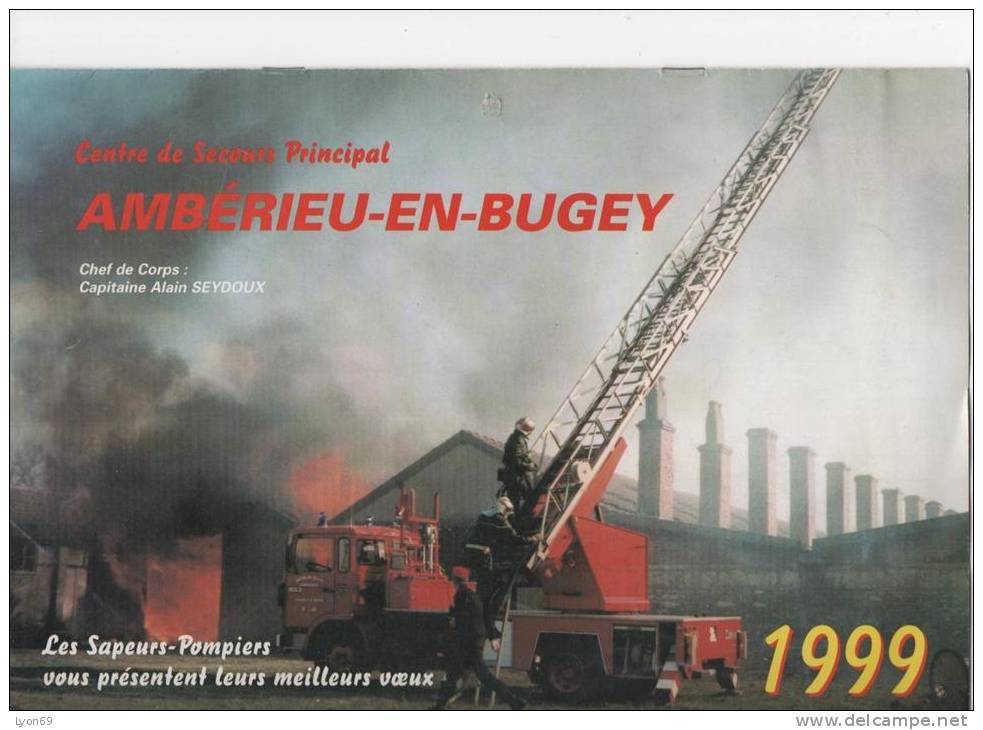 Calendrier POMPÏERS  AMBERIEU EN BUGEY 1999 - Groot Formaat: 1991-00