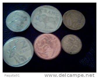 Lot De 6 Pièces Rand 1,2 Et 5 Rands Et 5,10 Et 20 C Afrique Du Sud - Sudáfrica