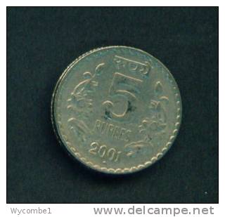 INDIA  -  2001  5 Rupees  Circulated As Scan - Inde