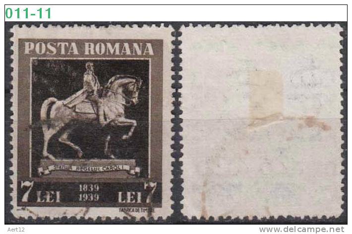 ROMANIA, 1939, Centenary Of The Birth Of King Carol I; Sc./Mi.  483/577 - Usado