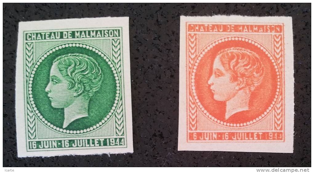 2 Timbres ND Prince Impérial Château De Malmaison Type Napoléon De 1852  1944 - 1852 Luigi-Napoleone