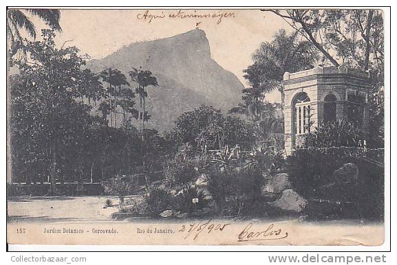 Brazil Rio De Janeiro Jardim Botanico - Corcovado Cartao Postal Original Postcard Cpa Ak (W_819) - Rio De Janeiro