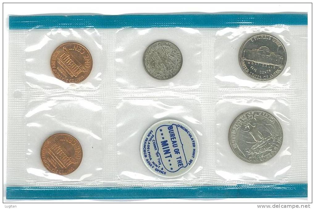 Modern U.S. Uncirculated Mint Set Coin - 5 COINS UNCIRCULATED YEAR 1970 - PHILADELPHIA - BUREAU OF THE MINT  U.S.A. - Collections