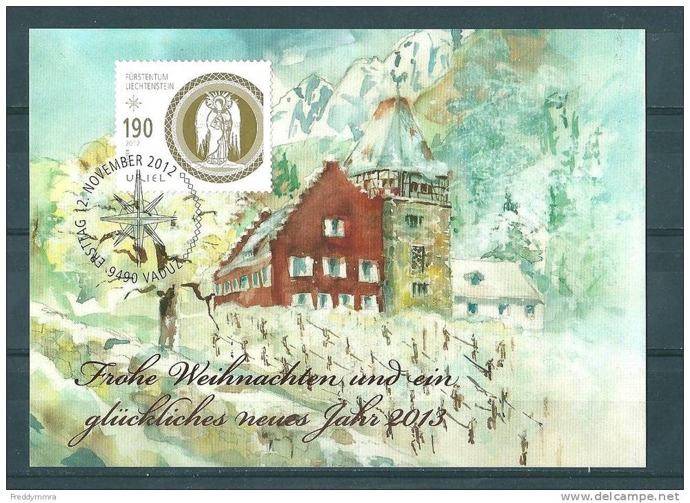 Liechtenstein: Carte  De Noël/ Nouvel An De La Poste 2013 - Brieven En Documenten