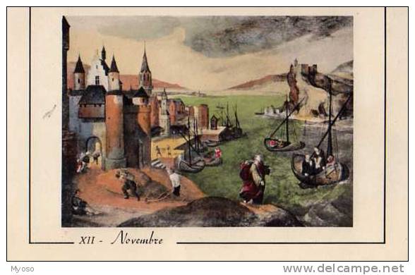 43 MONTFAUCON DU VELAY Collection De12 Tableaux De Grimer, Ecole Flamande Peinture Sur Bois, Mars - Montfaucon En Velay