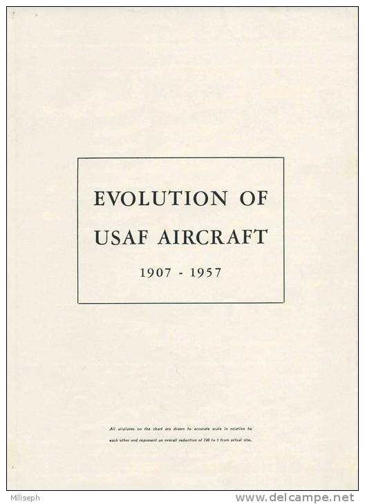 EVOLUTION OF USAF ARCRAFT - 1907 à 1957 - Triptyque Sur L' évolution D'avions U.S. (2854) - Englisch