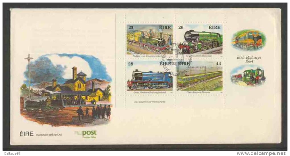 Ireland Irlande Eire 1984 FDC Mi 528 /31 - 150th Ann. Irish Railways / 150 Jahre Irische Eisenbahnen - Treinen