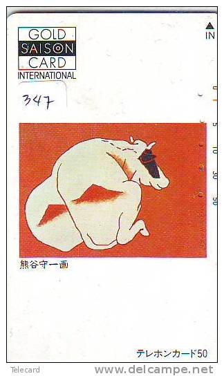 Télécarte JAPON * VACHE (347) COW * KOE * BULL * PHONECARD JAPAN * TELEFONKARTE * VACA * TAURUS * - Kühe