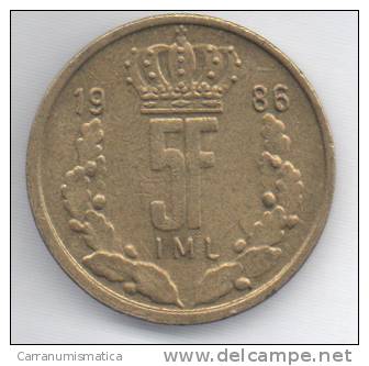 LUSSEMBURGO 5 FRANCS 1986 - Lussemburgo