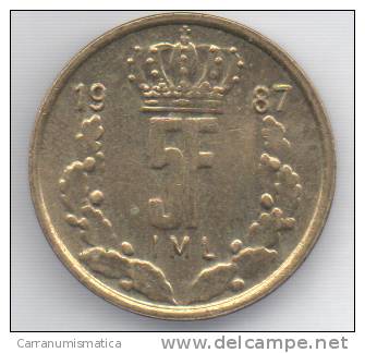 LUSSEMBURGO 5 FRANCS 1987 - Luxemburg