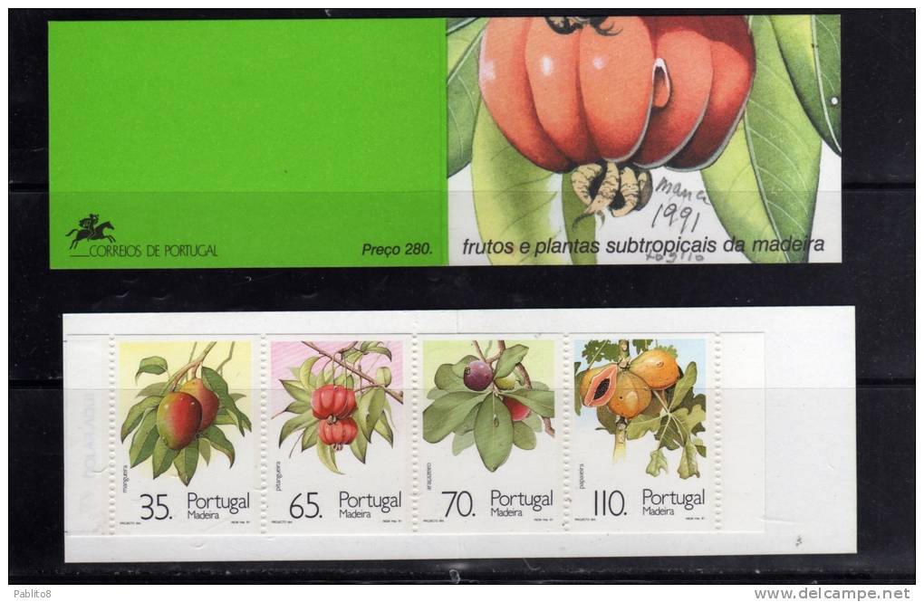 MADERA - MADEIRA 1991 FRUTTI DI PIANTE TROPICALI MNH LIBRETTO - Madère