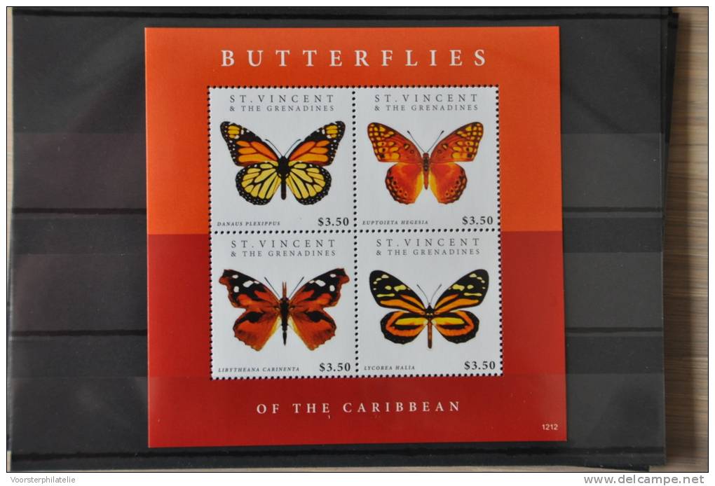 H 108 ++  2012 ST. VINCENT VLINDERS BUTTERFLIES PAPILLON SCHMETTERLING  ++ MNH POSTFRIS ** - St.Vincent E Grenadine