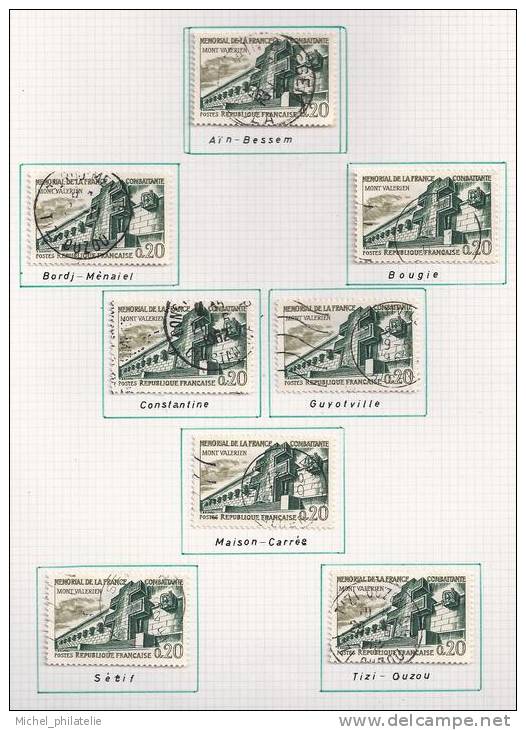 Oblitération Sur Timbre De France, 1958 - 1962 - Autres & Non Classés