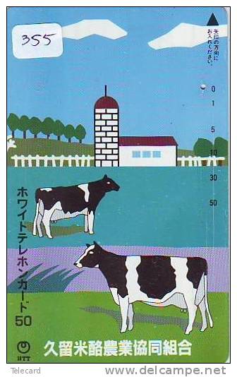 Télécarte JAPON * VACHE (355) COW * KOE * BULL * TAUREAU * KUH * PHONECARD JAPAN * TELEFONKARTE * VACA * TAURUS * - Vaches