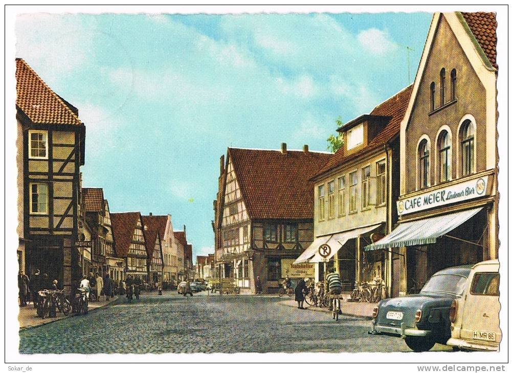 AK Wunstorf 1963 Kreis Hannover, Niedersachsen, Lange Straße Cafe Meier - Wunstorf