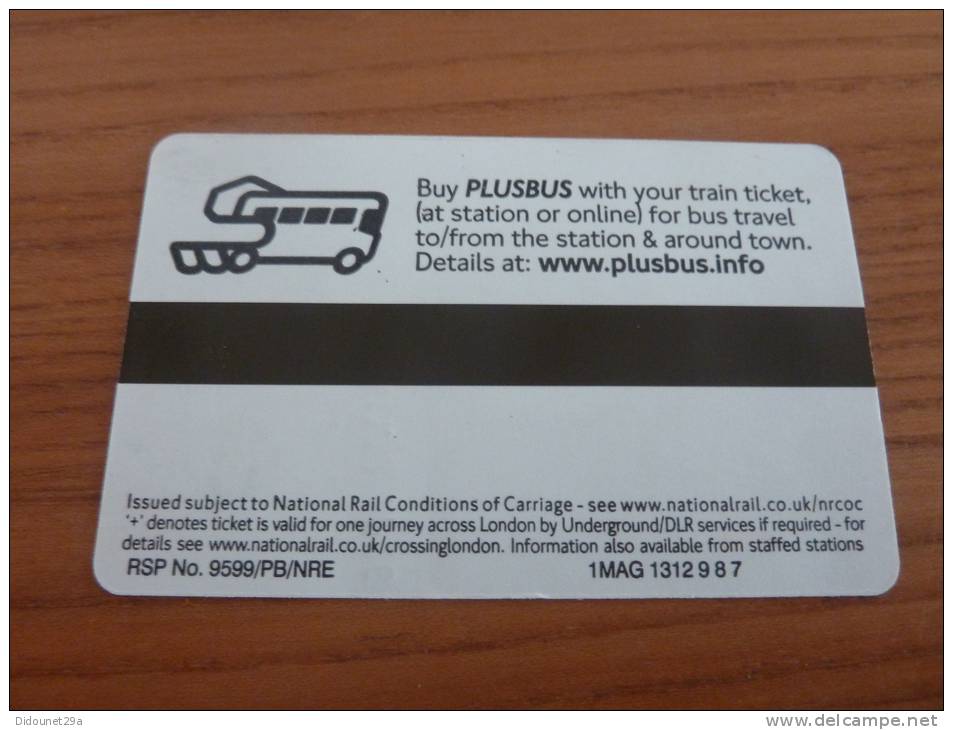 Ticket De Transport (Train - National Rail - Bus) PLYMOUTH GUNNISLAKE (ANGLETERRE) - Europa