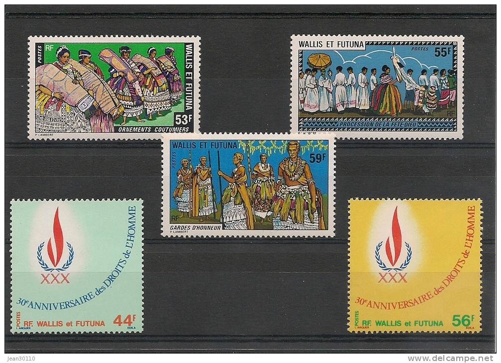 WALLIS ET FUTUNA  1978 N°Y/T :N°221/225** Côte 16,50 € - Unused Stamps