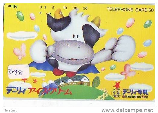 Télécarte JAPON * VACHE (398) COW * KOE * BULL * TAUREAU * KUH * PHONECARD JAPAN * TELEFONKARTE * VACA* TAURUS 390-14067 - Kühe