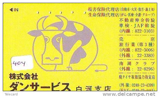 Télécarte JAPON * VACHE (404) COW * KOE * BULL * TAUREAU * KUH * PHONECARD JAPAN * TELEFONKARTE * VACA * TAURUS * - Mucche