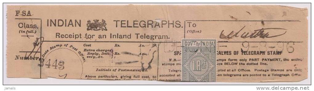 Br India Queen Victoria Telegraph Receipt, India As Per The Scan - 1882-1901 Empire
