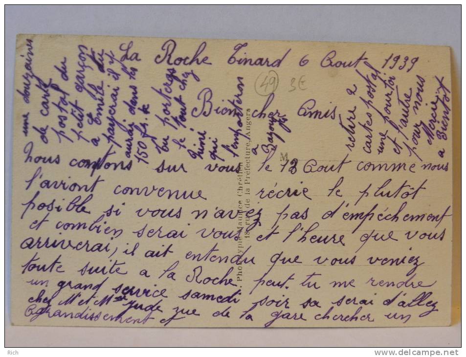 CPA 49 Maine Et Loire - LA ROCHE TINARD - Pension De Famille Par Andard Et Le Plessis-Grammoire - Autres & Non Classés