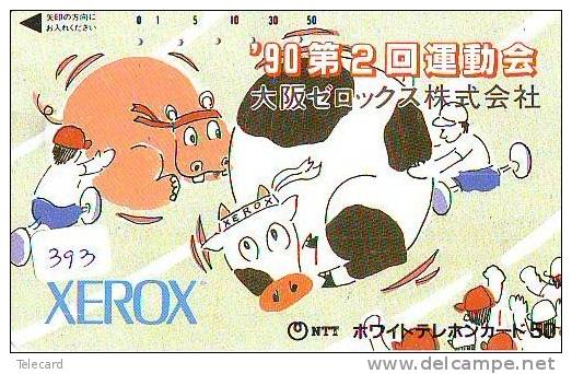 Télécarte JAPON * VACHE (393) COW * KOE * BULL * TAUREAU * KUH * PHONECARD JAPAN * TELEFONKARTE * VACA * TAURUS * - Cows