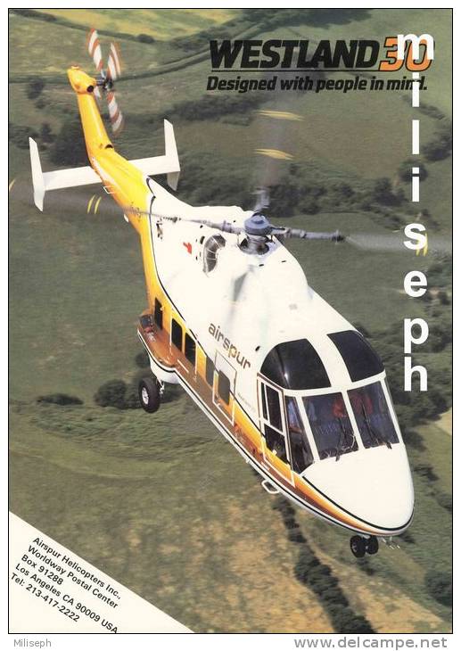 WESTLAND 30 - Photo Et Fiche Fiche Technique Hélicoptère  - +/- 1980 - Airspur Helicopters Inc.        (2858) - Fliegerei