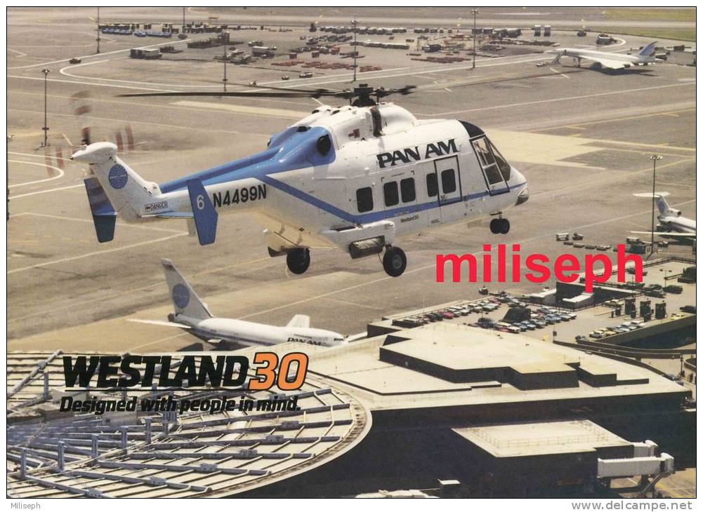 WESTLAND 30 - Photo Et Fiche Fiche Technique Hélicoptère  - +/- 1980 - PAN AM      (2859) - Aviation