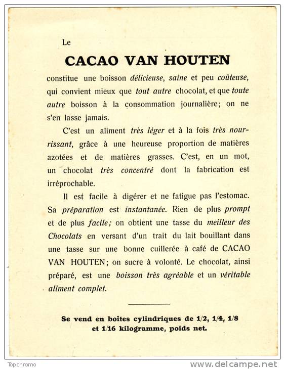 CHROMO Chocolat Van Houten Chevaux Diligence Voyageurs Chiens Chasse à Courre TBE - Van Houten