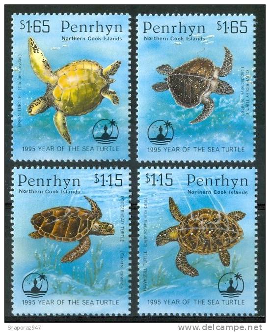 1995 Penrhyn Tartarughe Turtles Tortues Set MNH ** Spa216 - Turtles