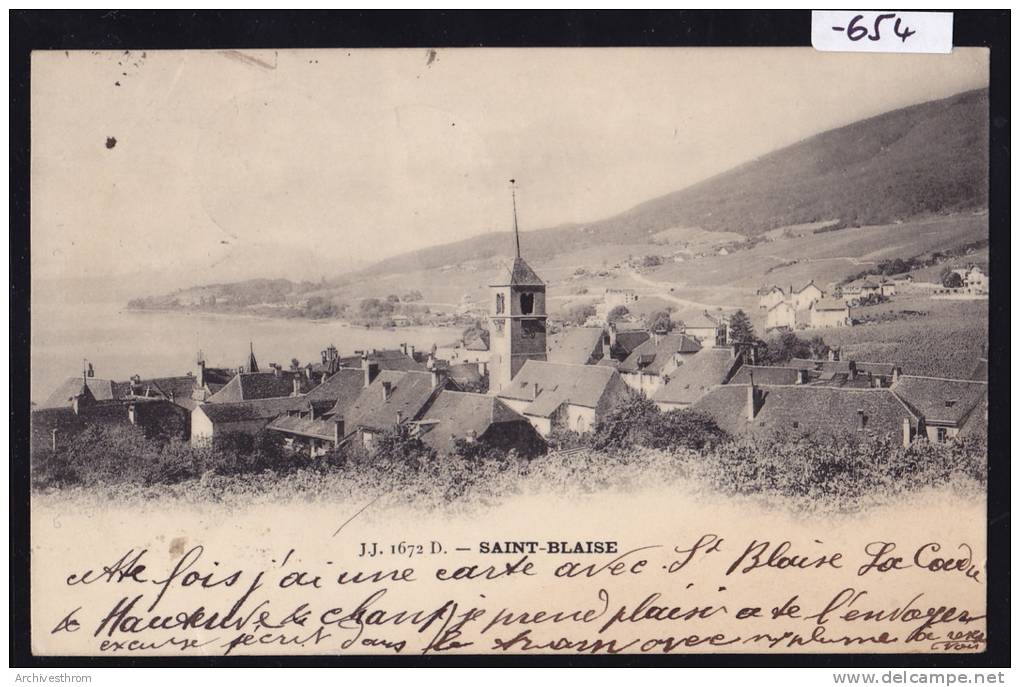 Saint-Blaise : L'église, Les Toits, Les Vignes, Vers 1900 (-654) - Saint-Blaise