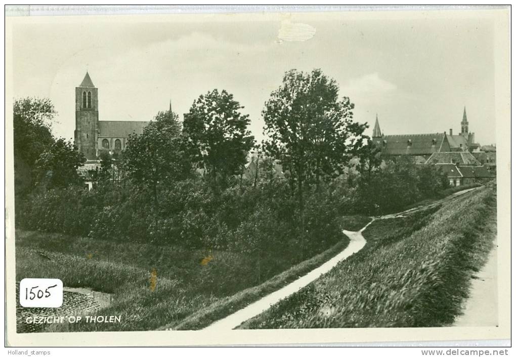 GEZICHT OP THOLEN * ANSICHTKAART * ZEELAND * GELOPEN IN 1948 Van THOLEN Naar LEIDEN (1505) - Tholen