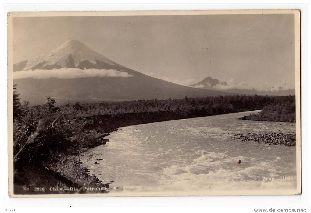 AMERICA CHILE RIO PETROHUE OLD POSTCARD 1956. - Chile