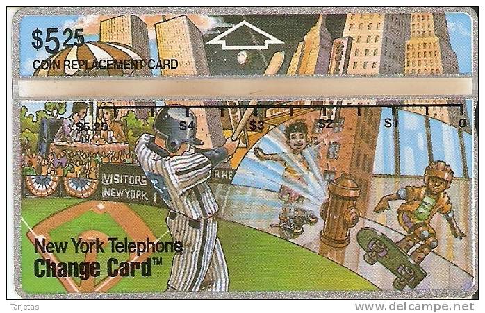 TARJETA DE ESTADOS UNIDOS DE NEW YORK TELEPHONE $5,25 (BEISBOL) - Schede Magnetiche
