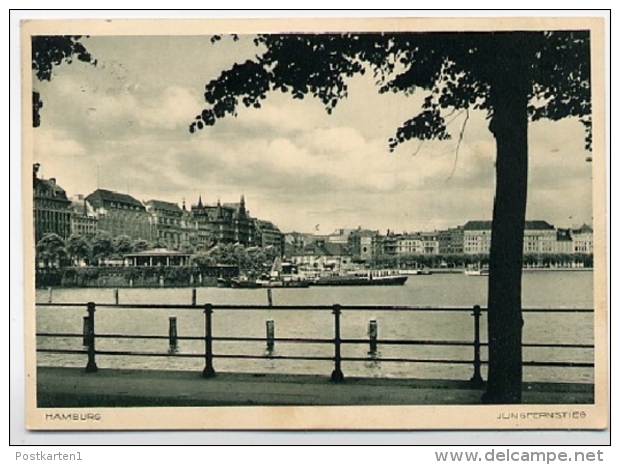 MESSE LEIPZIG 1937 Auf Deutsches Reich Ansichtskarte HAMBURG JUNGFERNSTIEG - Covers & Documents