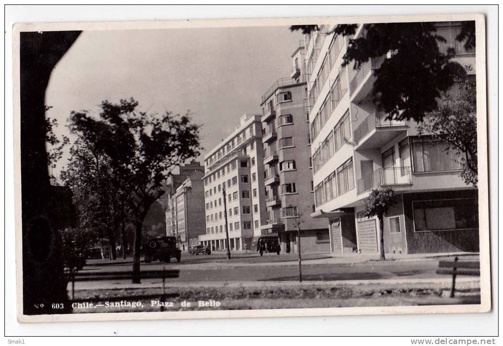 AMERICA CHILE SANTIAGO BEAUTIFUL SQUARE OLD POSTCARD - Chile